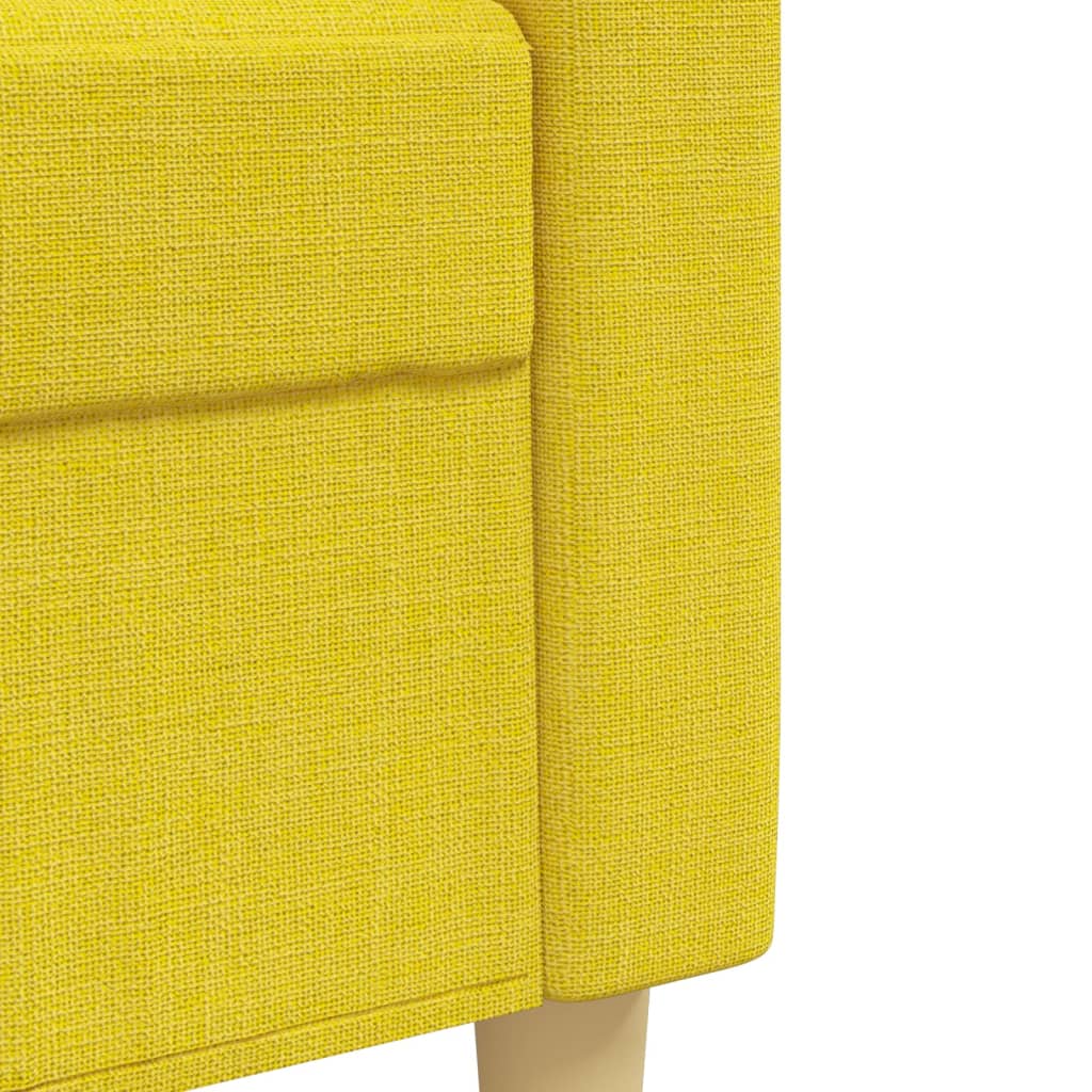 3 pcs conjunto de sofás tecido amarelo-claro