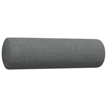 3 pcs conjunto de sofás com almofadões tecido cinzento-escuro