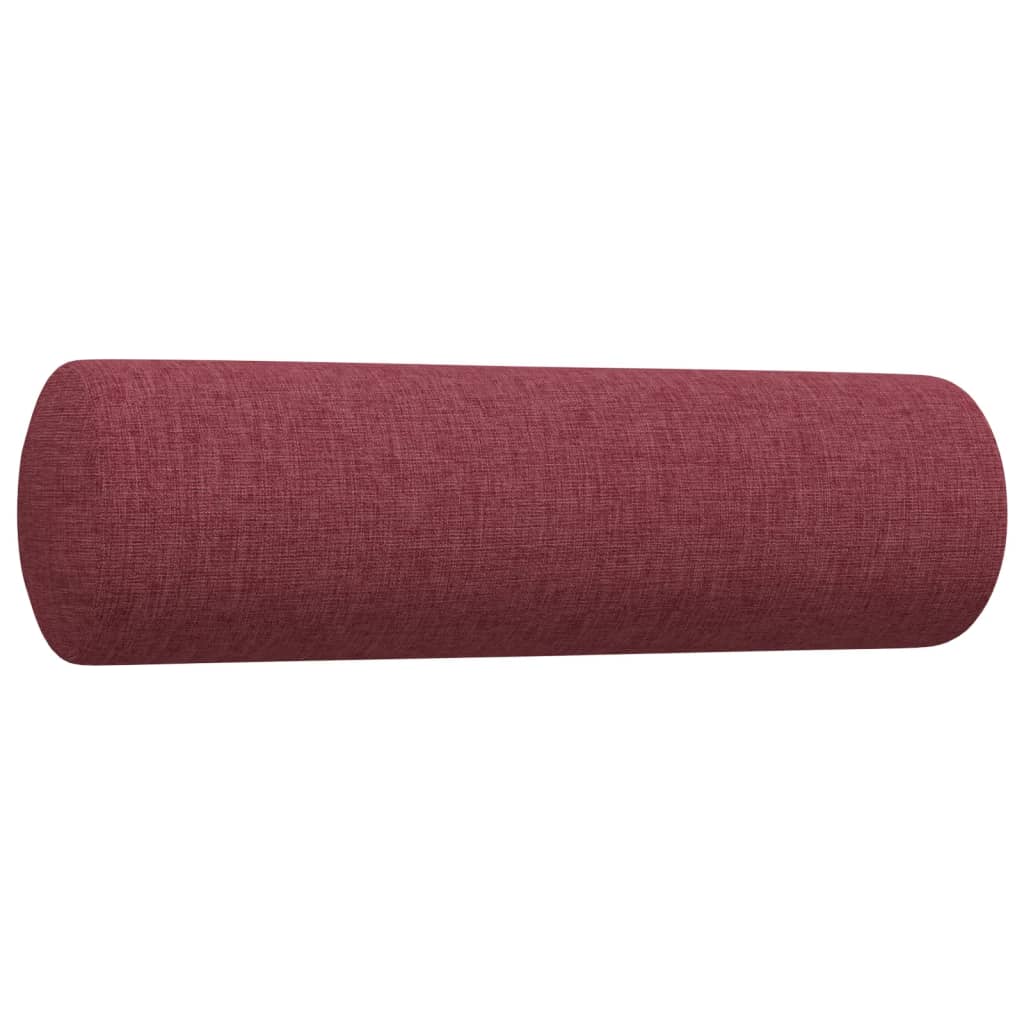 3 pcs conjunto de sofás com almofadas tecido vermelho-tinto