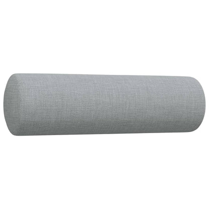 4pcs conjunto sofás c/ almofadões/apoio pés tecido cinza-claro