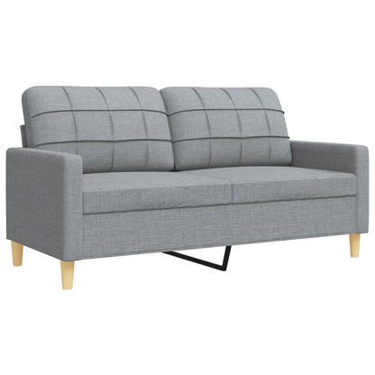 2 pcs conjunto de sofás tecido cinzento-claro