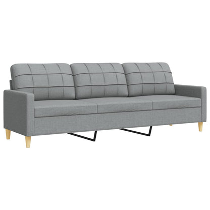 2 pcs conjunto de sofás tecido cinzento-claro