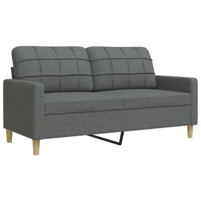 2 pcs conjunto de sofás tecido cinzento-escuro