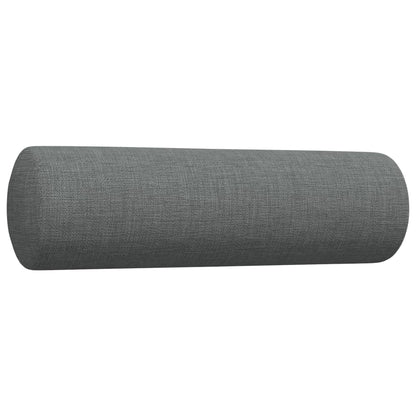 2 pcs conjunto de sofás com almofadões tecido cinzento-escuro