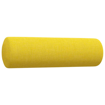 2 pcs conjunto de sofás com almofadas tecido amarelo-claro