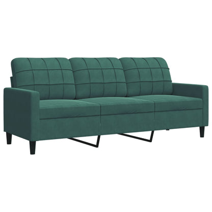 2 pcs conjunto de sofás com almofadões veludo verde-escuro