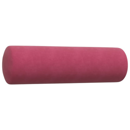 4pcs conjunto sofás c/ almofadões e rolos veludo vermelho tinto