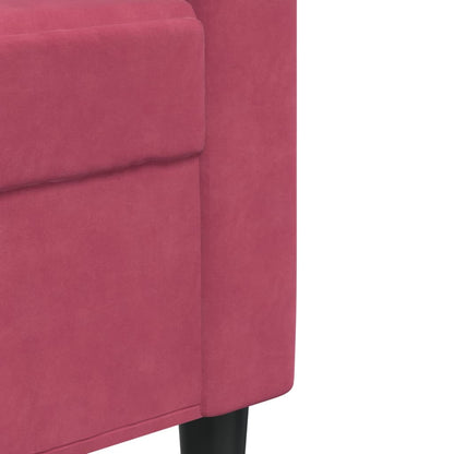2pcs conjunto sofás c/ almofadões e rolos veludo vermelho tinto