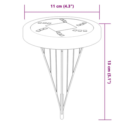 Luzes solares para exterior com espigões 4 pcs branco quente