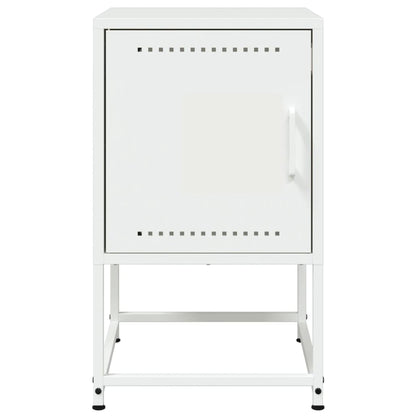 Mesas de cabeceira 2 pcs 36x39x60,5 cm aço branco