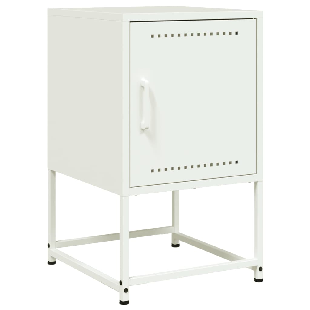 Mesas de cabeceira 2 pcs 36x39x60,5 cm aço branco