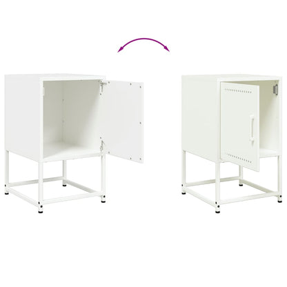 Mesas de cabeceira 2 pcs 36x39x60,5 cm aço branco