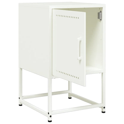 Mesas de cabeceira 2 pcs 36x39x60,5 cm aço branco