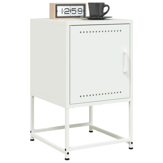 Mesas de cabeceira 2 pcs 36x39x60,5 cm aço branco