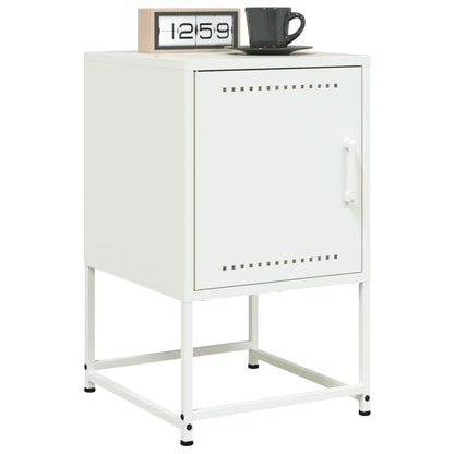 Mesas de cabeceira 2 pcs 36x39x60,5 cm aço branco