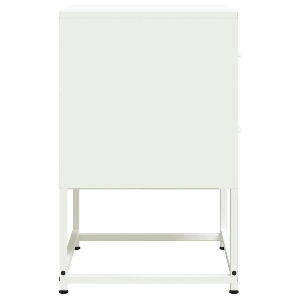 Mesas de cabeceira 2 pcs 36x39x60,5 cm aço branco