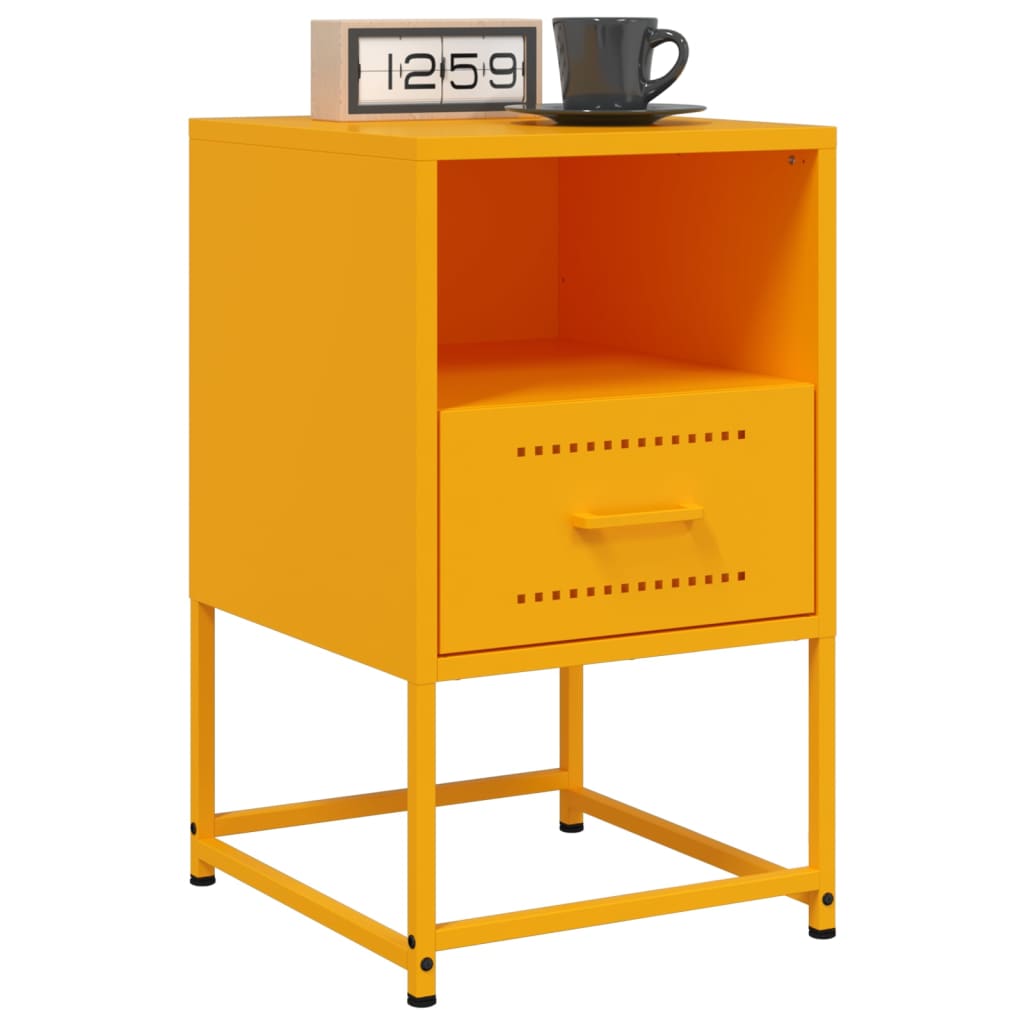 Mesa de cabeceira 36x39x60,5 cm aço amarelo mostarda