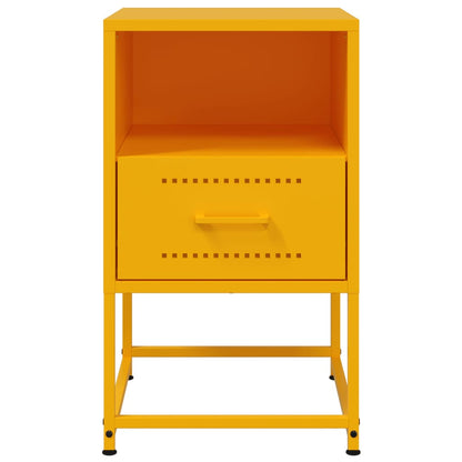 Mesa de cabeceira 36x39x60,5 cm aço amarelo mostarda