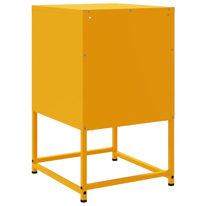 Mesas de cabeceira 2 pcs 36x39x60,5 cm aço amarelo mostarda