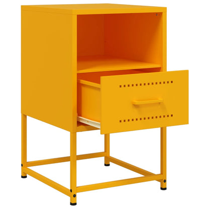 Mesas de cabeceira 2 pcs 36x39x60,5 cm aço amarelo mostarda