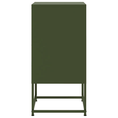 Mesa de cabeceira 36x39x78 cm aço verde-azeitona