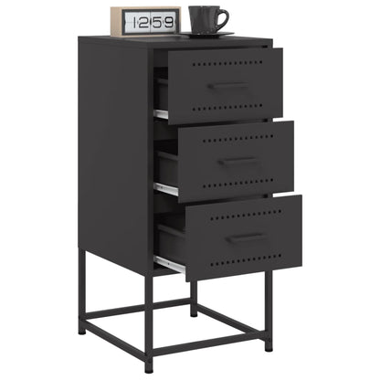 Bedside table 36x39x78 cm black steel