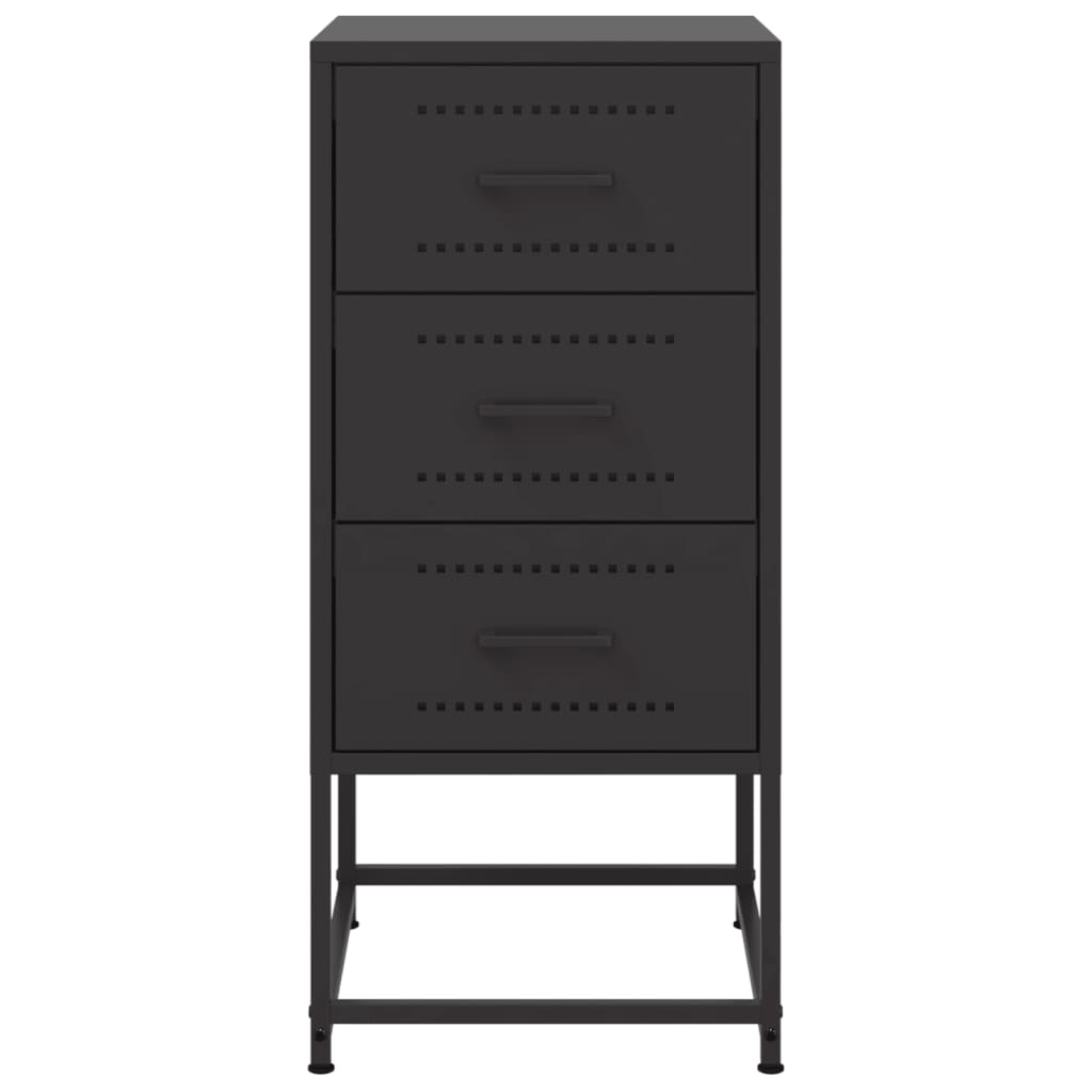 Bedside table 36x39x78 cm black steel