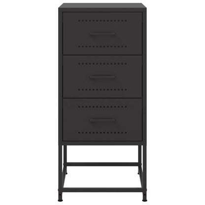 Bedside table 36x39x78 cm black steel