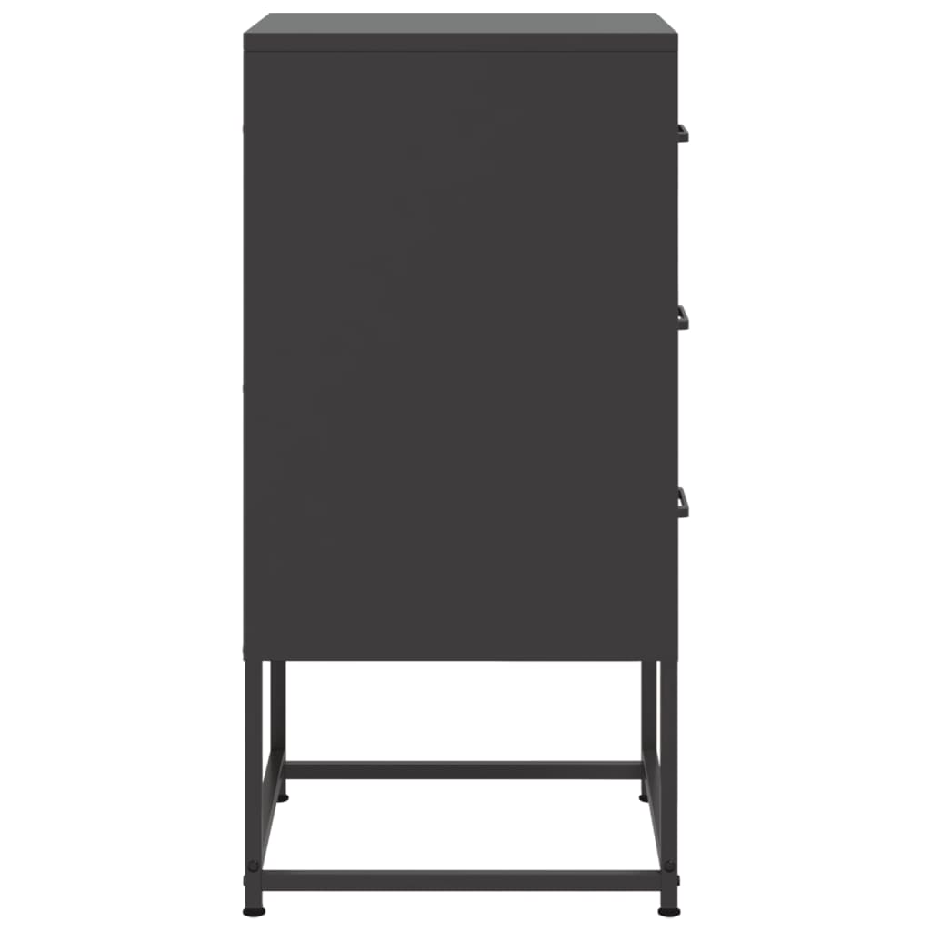Bedside table 36x39x78 cm black steel