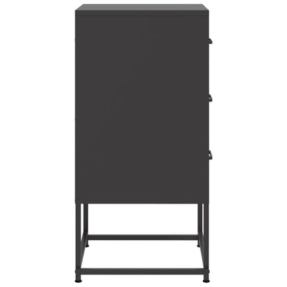Bedside table 36x39x78 cm black steel