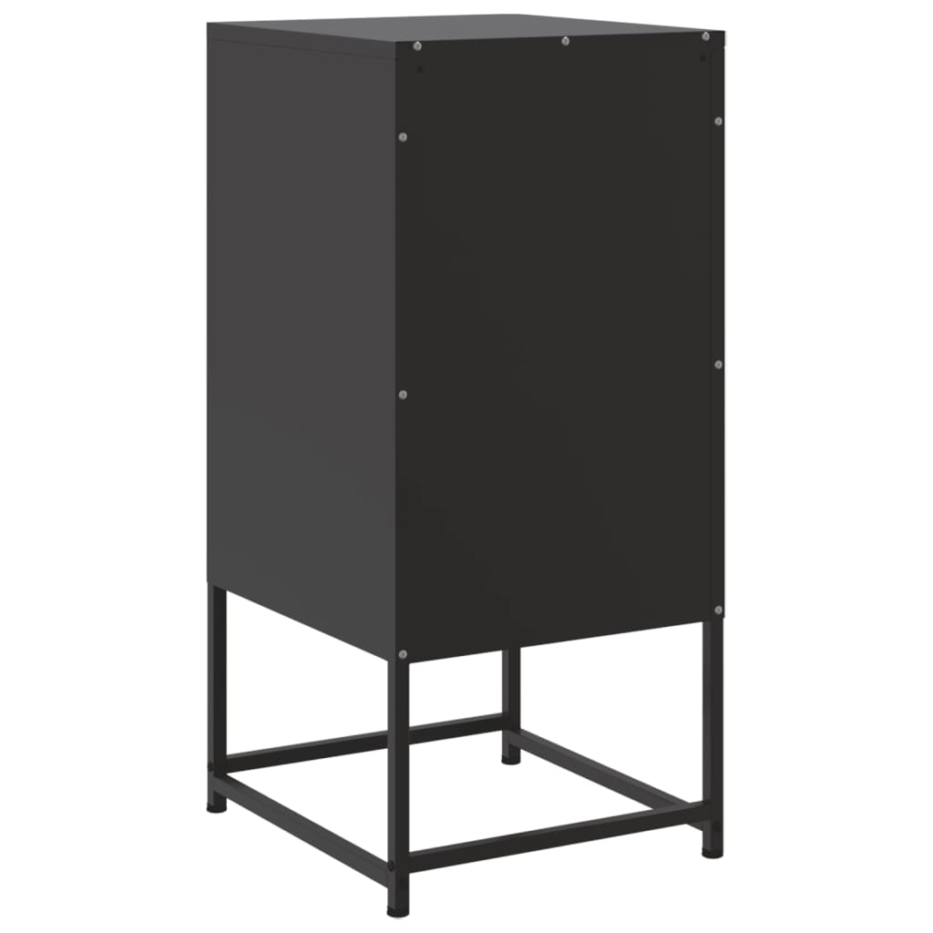 Bedside table 36x39x78 cm black steel