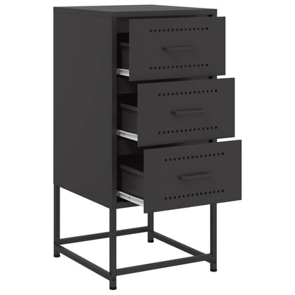 Bedside table 36x39x78 cm black steel