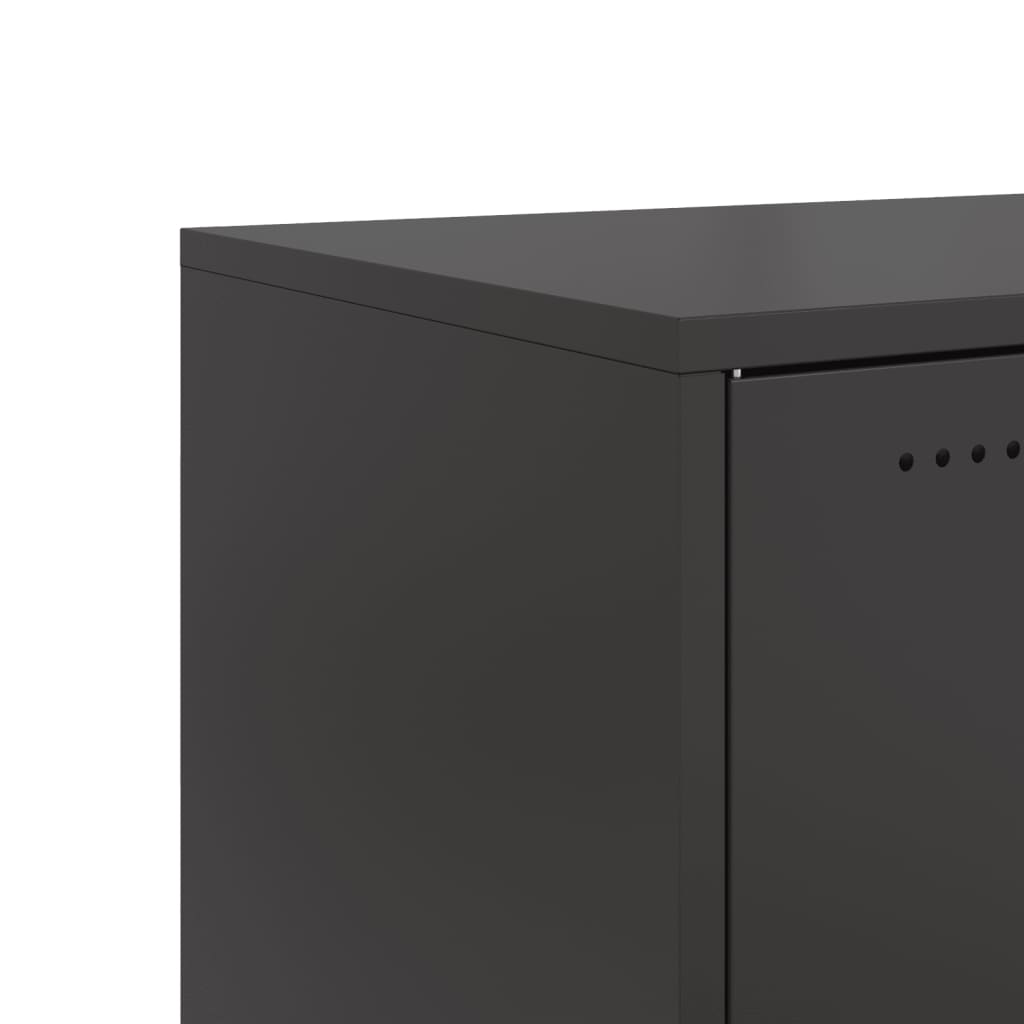 Bedside table 36x39x78 cm black steel