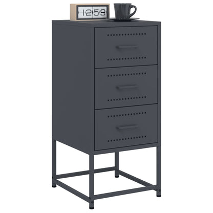 Bedside tables 2 pcs 36x39x78 cm anthracite steel