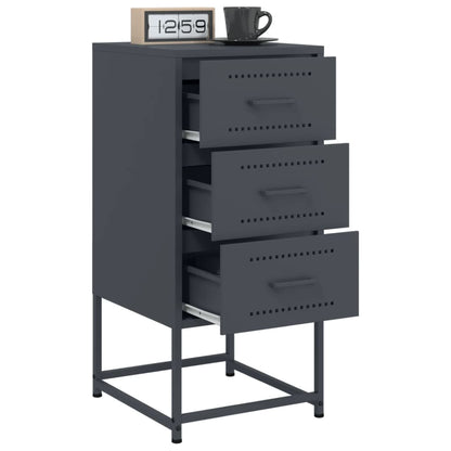 Bedside tables 2 pcs 36x39x78 cm anthracite steel