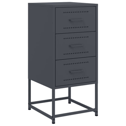 Bedside tables 2 pcs 36x39x78 cm anthracite steel