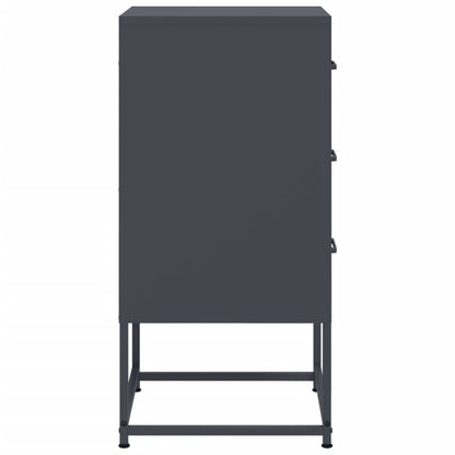 Bedside tables 2 pcs 36x39x78 cm anthracite steel