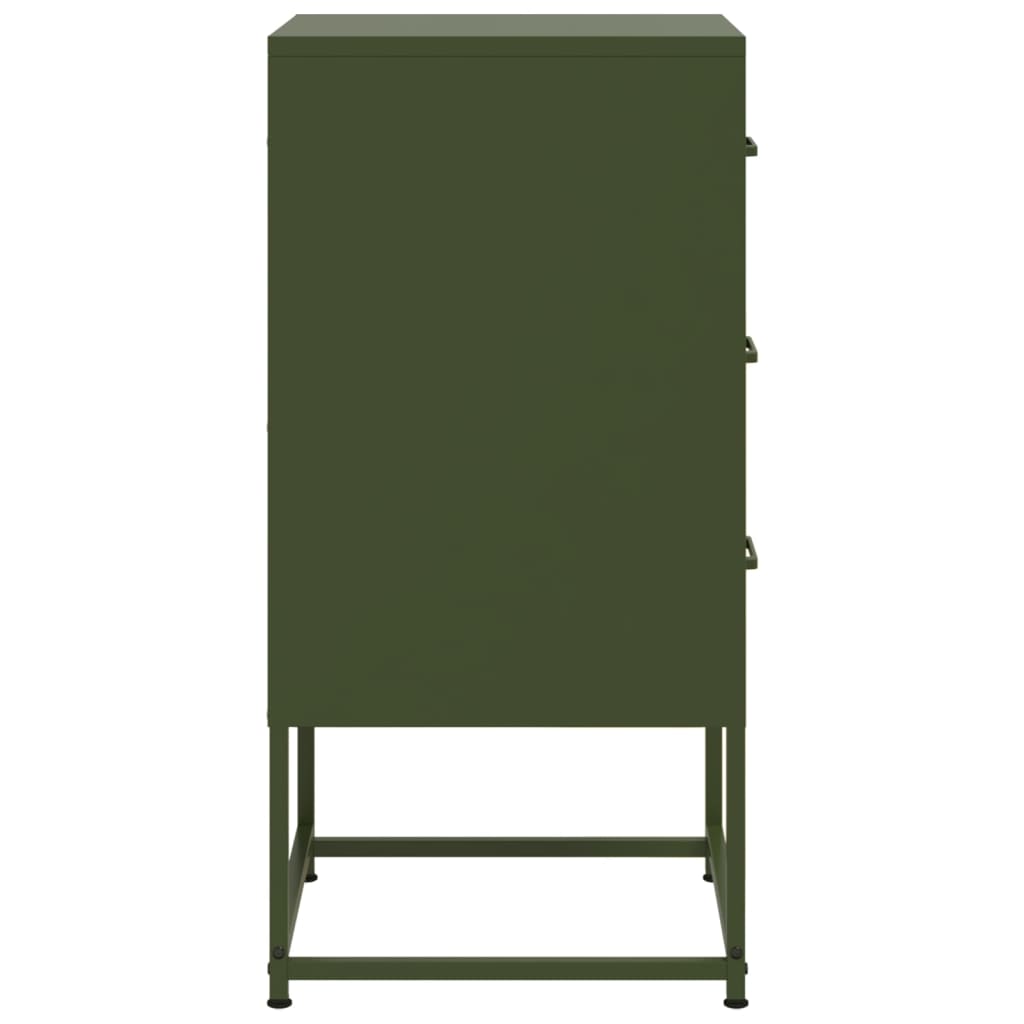 Mesas de cabeceira 2 pcs 36x39x78 cm aço verde-azeitona