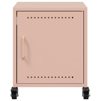 Mesas de cabeceira 2 pcs 36x39x43,5 cm aço rosa