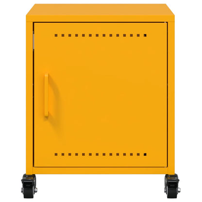 Mesas de cabeceira 2 pcs 36x39x43,5 cm aço amarelo mostarda