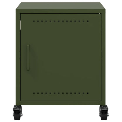 Mesa de cabeceira 36x39x43,5 cm aço verde-azeitona