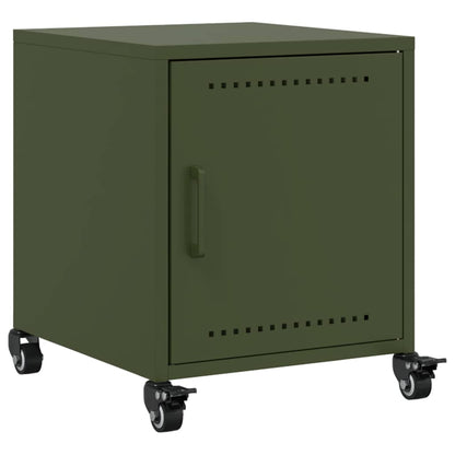 Mesas de cabeceira 2 pcs 36x39x43,5 cm aço verde-azeitona