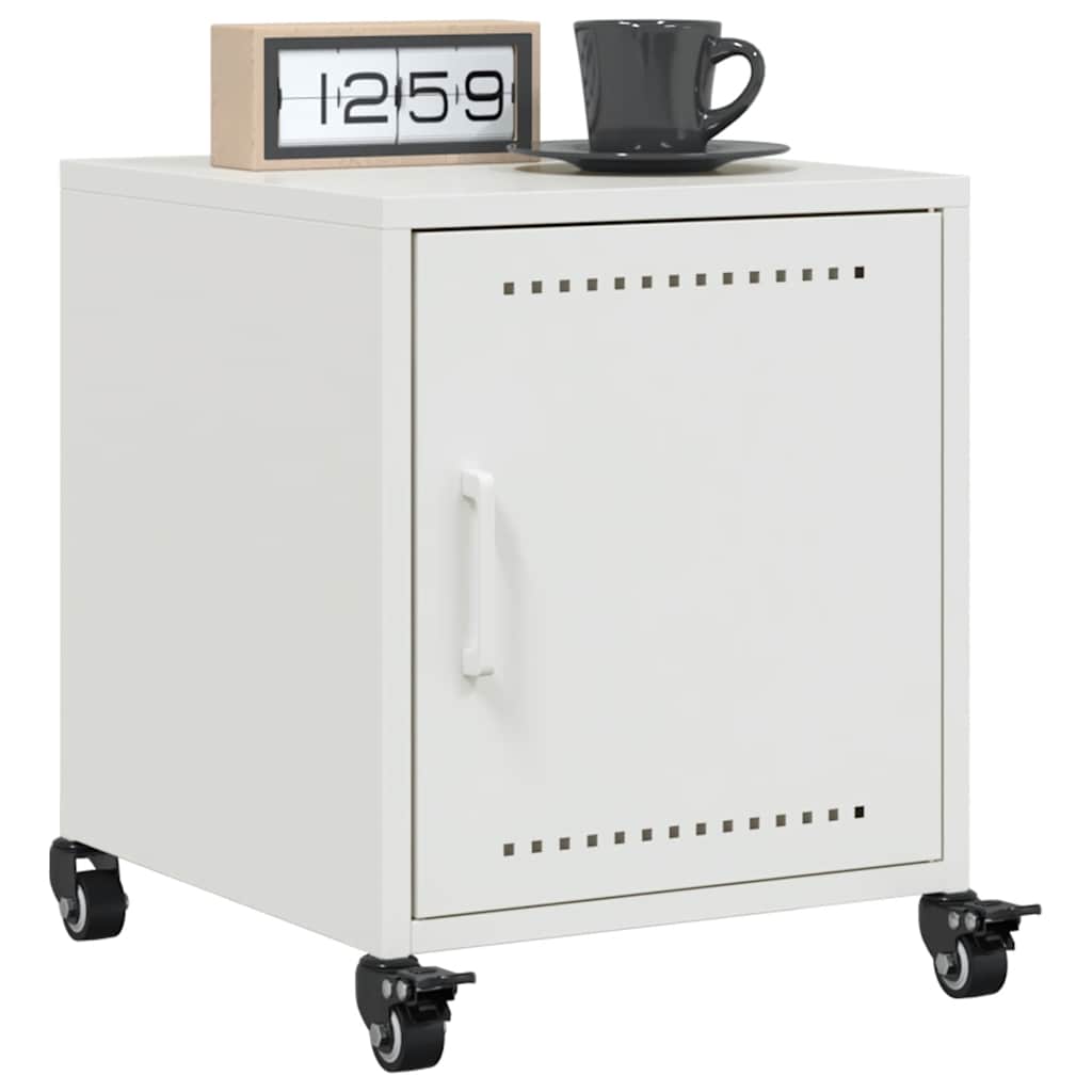 Mesa de cabeceira 36x39x43,5 cm aço branco