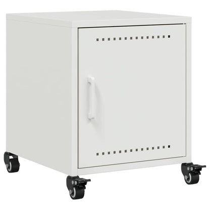 Mesas de cabeceira 2 pcs 36x39x43,5 cm aço branco