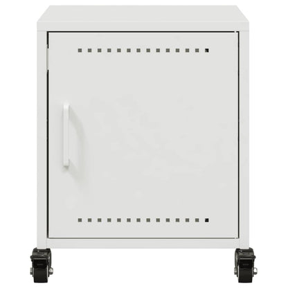 Mesas de cabeceira 2 pcs 36x39x43,5 cm aço branco