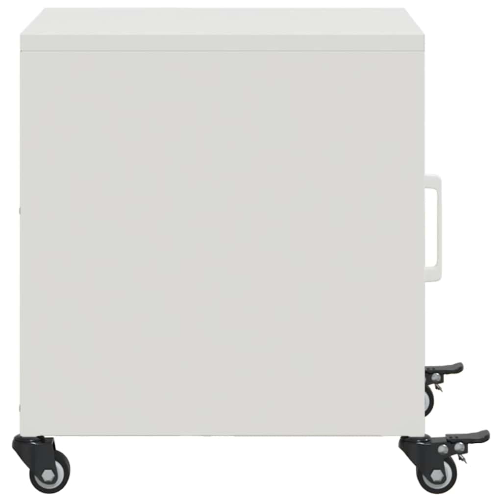 Mesas de cabeceira 2 pcs 36x39x43,5 cm aço branco