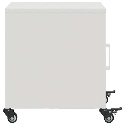 Mesas de cabeceira 2 pcs 36x39x43,5 cm aço branco