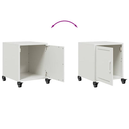 Mesas de cabeceira 2 pcs 36x39x43,5 cm aço branco