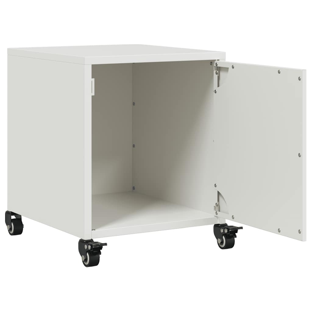 Mesas de cabeceira 2 pcs 36x39x43,5 cm aço branco