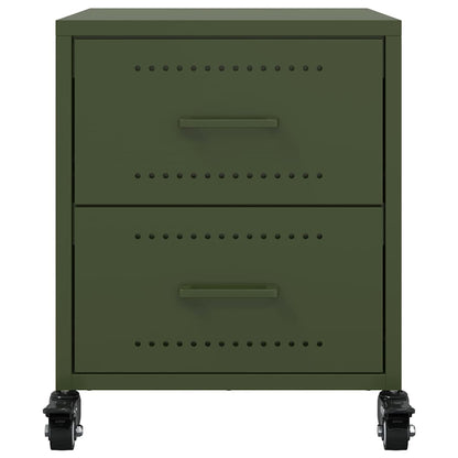 Bedside table 36x39x43.5 cm olive green steel